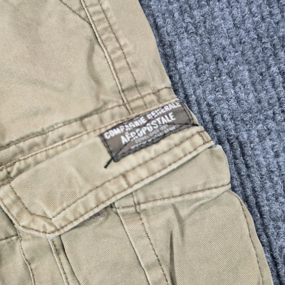 Vintage Aeropostale Cargo Shorts Mens 31 Beige‎ Relaxed Fit Multi Pocket 90s Y2K